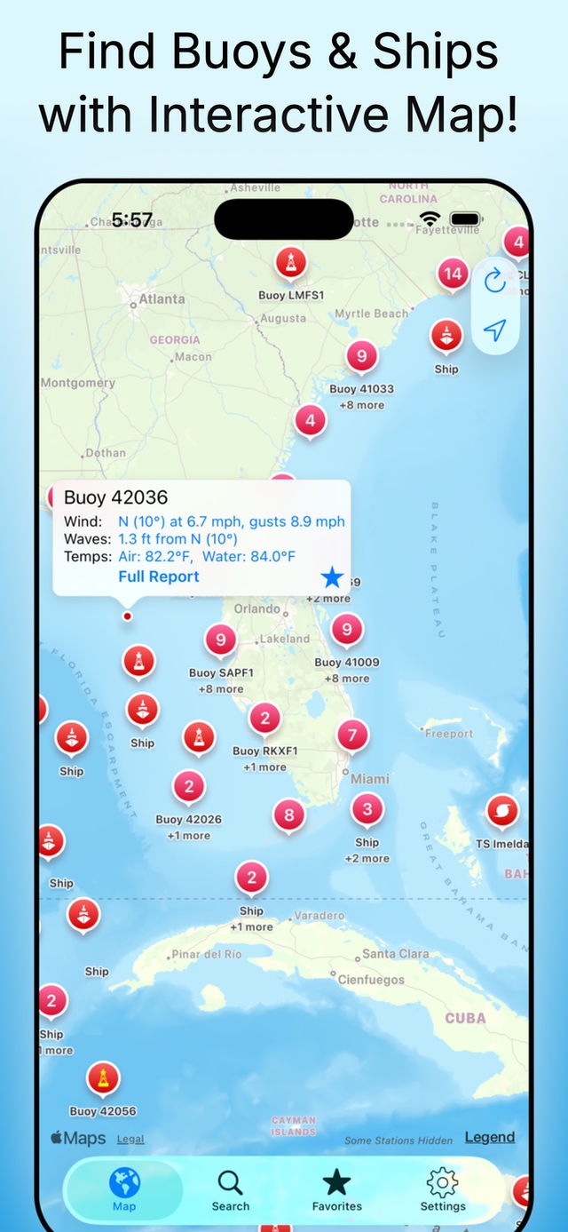 Find Buoys & Ships with Interactive Map