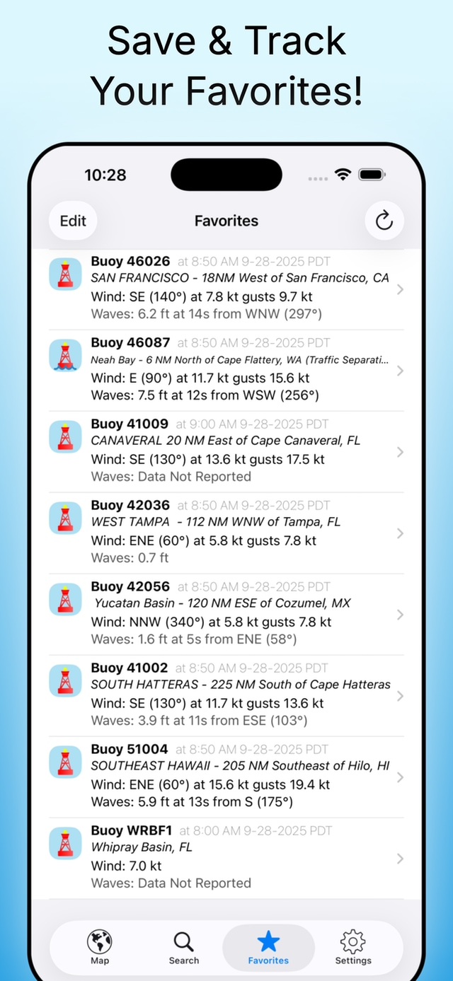 Search for Buoys by Name or StationID